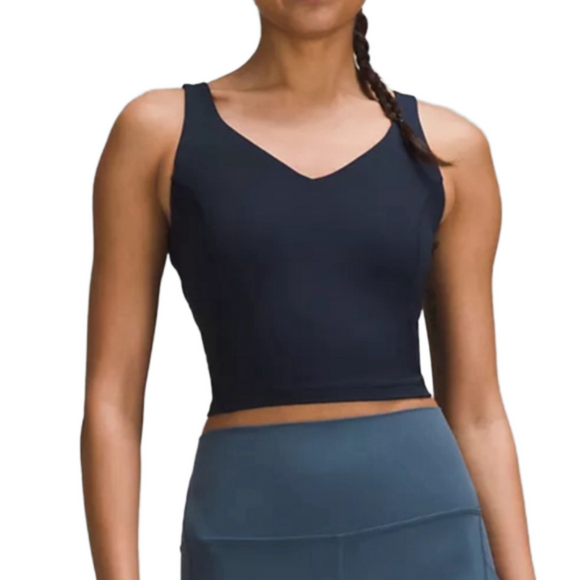 lululemon athletica Tops - Lululemon Size 8 Align Black Crop Tank Yoga Sports Bra Nulu